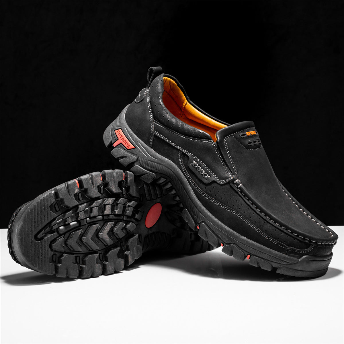 Men's Non-slip Walking Leather Lightweight Breathable Casual Loafers