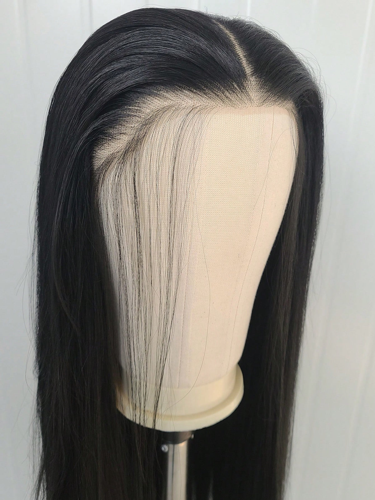 13"X4" 24" Straight Black Color Lace Front Wig For Women - Heat Resistant Synthetic Hair, Pre-Plucked Natural Hairline And Youthful Hair