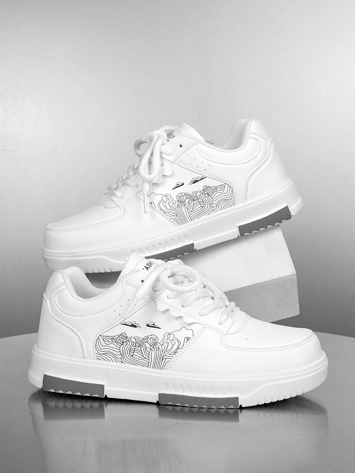 Casual Men's Random Print Low-Top Flat Sports Sneakers