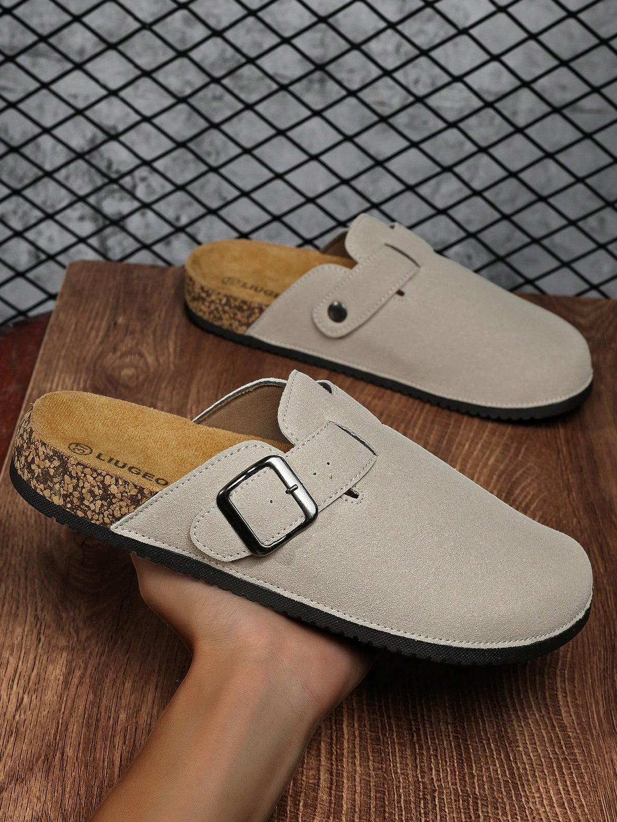 Men's Slip-On Mule Sandals, Soft Wood Casual Slippers