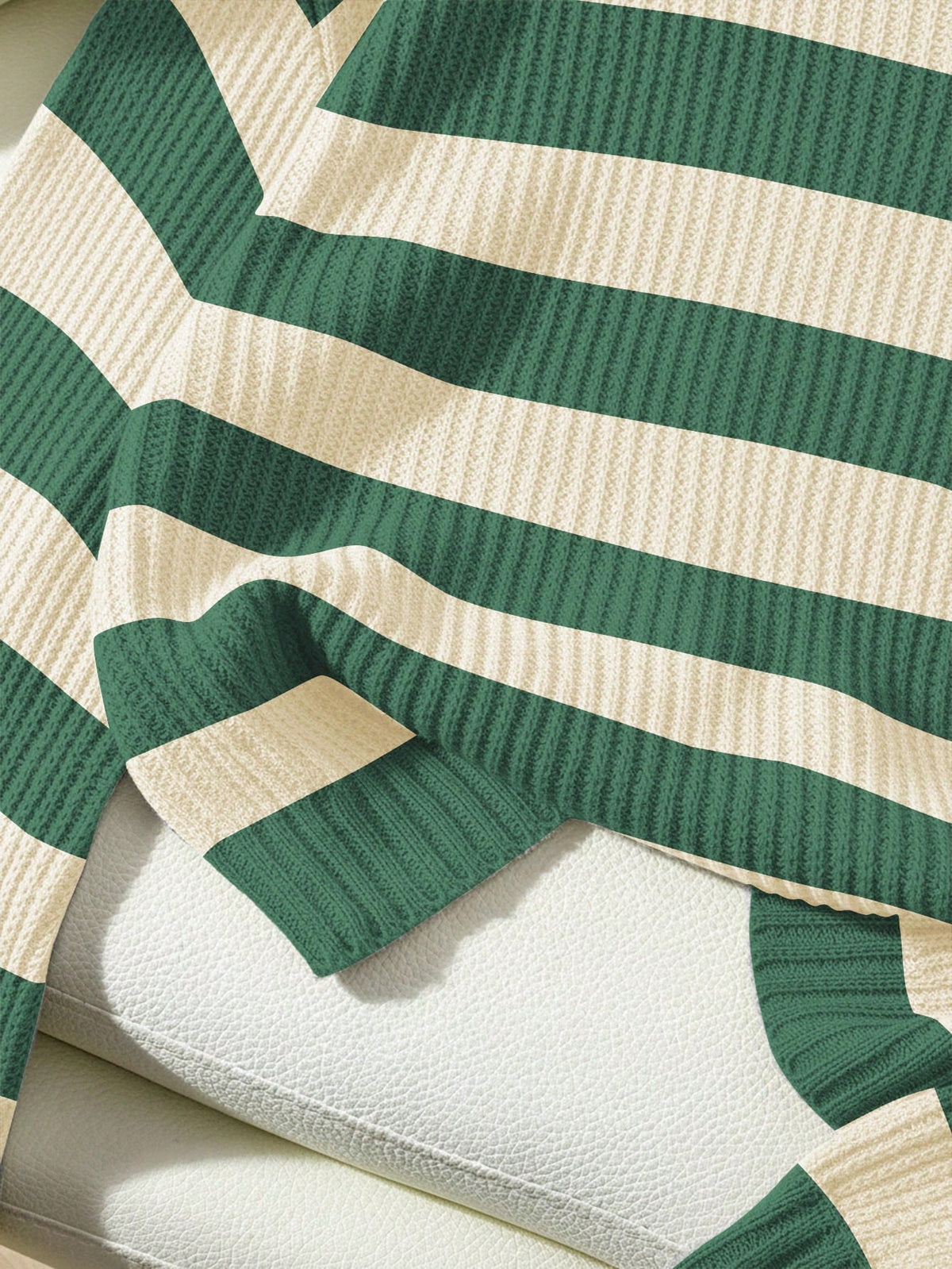 SoleilVie Striped Pattern Drop Shoulder Sweater,Long Sleeve Tops Knit Pullover Fall Winter Sweater