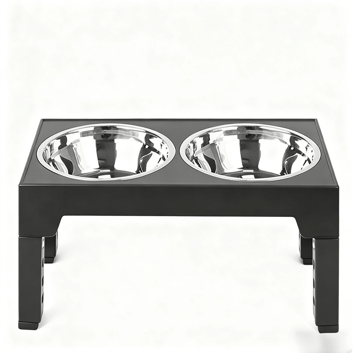 1pc Elevated Dog Feeder, Foldable Design With 4 Adjustable Heights, Includes 2 Stainless Steel Bowls, Non-Slip