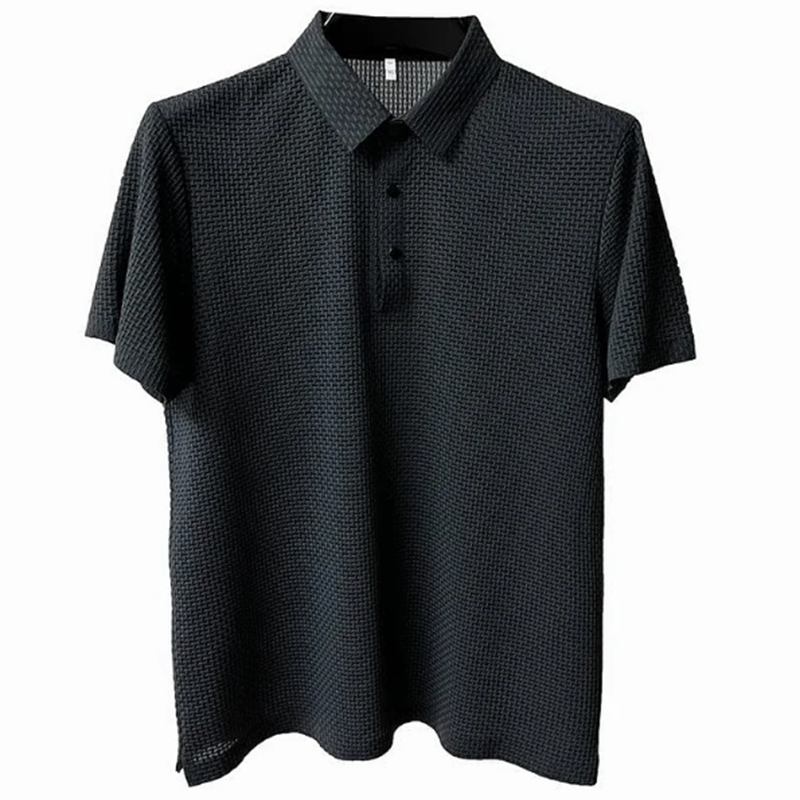 Men's Comfortable Breathable Summer Mesh V-neck Short Sleeve POLO Shirt