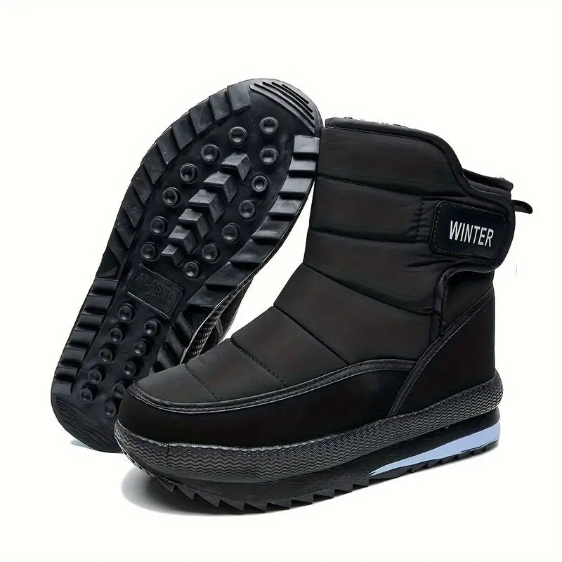 (Limited Time Sale 70%off)Men's Thick Warm Orthopedic Support Wide Toe Snow Boots Non-slip Waterproof Anti-skid Fur Lined Winter Boots