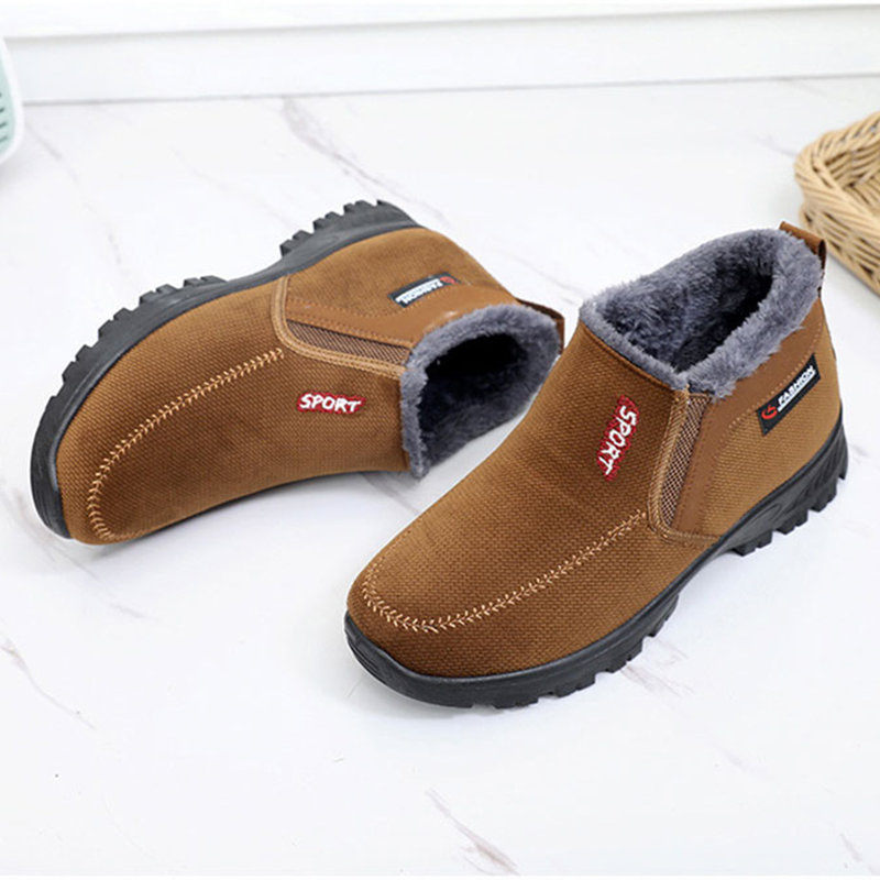 (Limited Time 70% Discount Event) Men's 2024 Winter New Waterproof And Non-Slip Slip-On Warm Cotton Shoes Correction Ankle Support Wide Toe Arch Support Sports Shoes