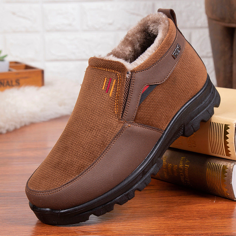 (Limited Time Discount 49% off) Men's Comfortable Lightweight Arch Support Winter Wool Shoes Waterproof Non-slip Warm Snow Shoes