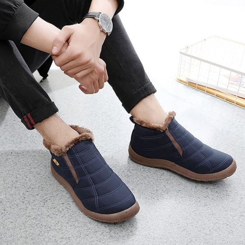 (Limited Time Discount 50% off)Men's Winter Warm Wide Head Arch Support Orthopedic Boots Lightweight Waterproof Non-slip Slip-On Boots