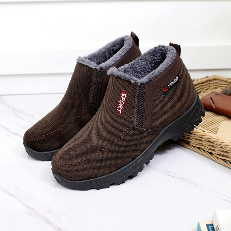 (CLEARANCE SALE 70% OFF)) Men's 2024 Winter New Waterproof And Non-Slip Slip-On Warm Cotton Shoes Correction Ankle Support Wide Toe Arch Support Sports Shoes