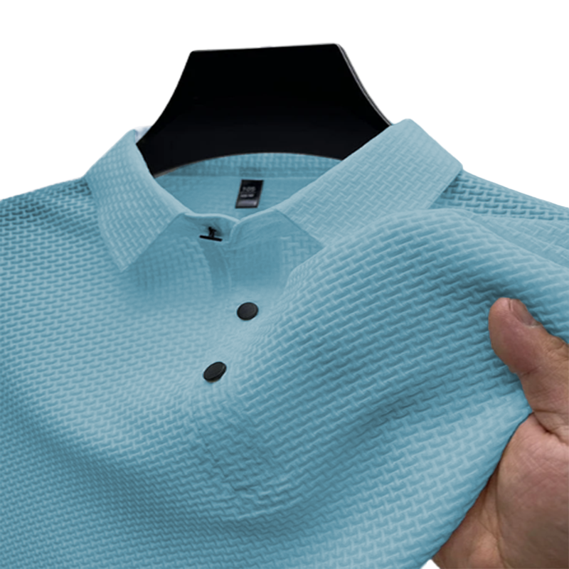 Men's Comfortable Breathable Summer Mesh V-neck Short Sleeve POLO Shirt