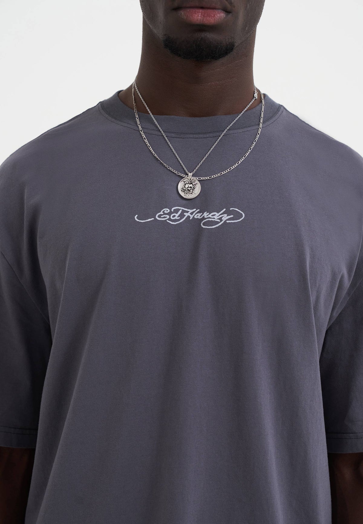 Mens Don Wolf Eagle Panther Relaxed T-Shirt - Charcoal