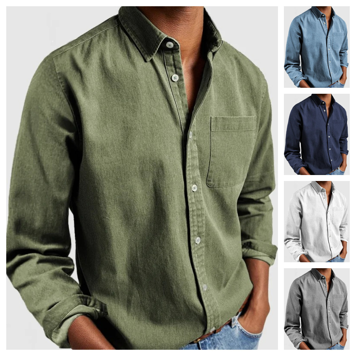 Men's Casual Cotton Basic Shirt