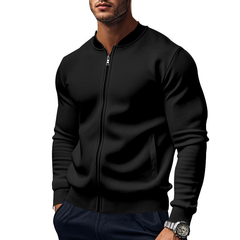 Men's Casual Lapel Zipper Baseball Jacket