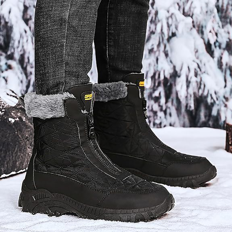 (Limited Time 70% Discount Event) Men's 2024 Winter New Wide Toe Ankle Support Orthopedic Arch Support Snow Boots Warm Waterproof Non-slip Anti-puncture Hiking Boots