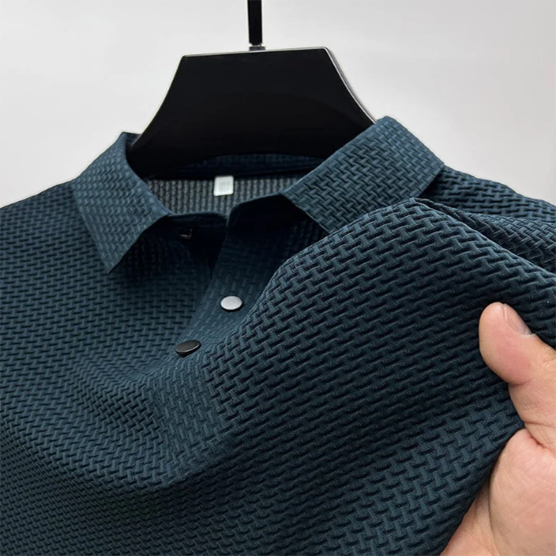 Men's Comfortable Breathable Summer Mesh V-neck Short Sleeve POLO Shirt