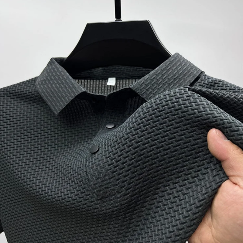 Men's Comfortable Breathable Summer Mesh V-neck Short Sleeve POLO Shirt