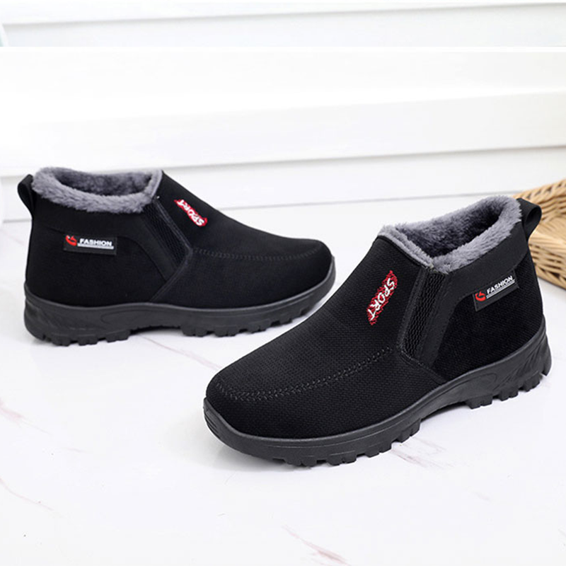 (CLEARANCE SALE 70% OFF)) Men's 2024 Winter New Waterproof And Non-Slip Slip-On Warm Cotton Shoes Correction Ankle Support Wide Toe Arch Support Sports Shoes